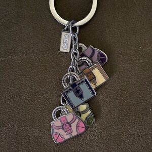 ***SOLD***Coach Collectible Keychain w/ Enamel Handbag Charms & Enamel Coach Tag
